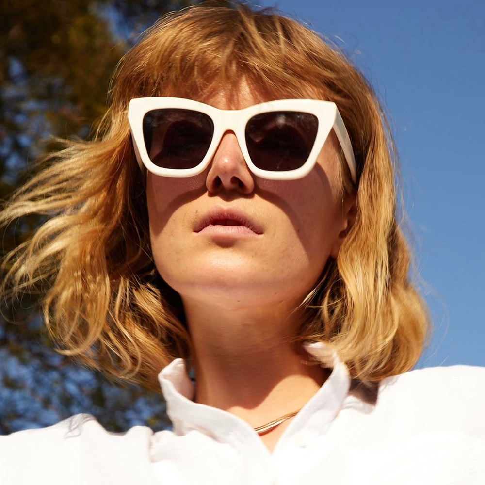 Clare V Heather Sunnies in Cream
